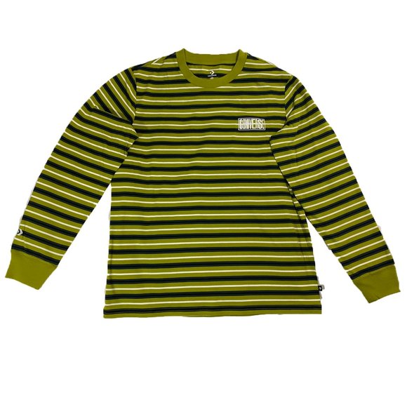 Converse Other - Converse Yarn Dyed Stripe Long Sleeve Tee Khaki Green